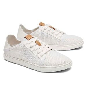 OluKai Pehuea Li 20379-4R4R Sneakers Womens US 9.5 White Comfort Shoes P448 NWOT